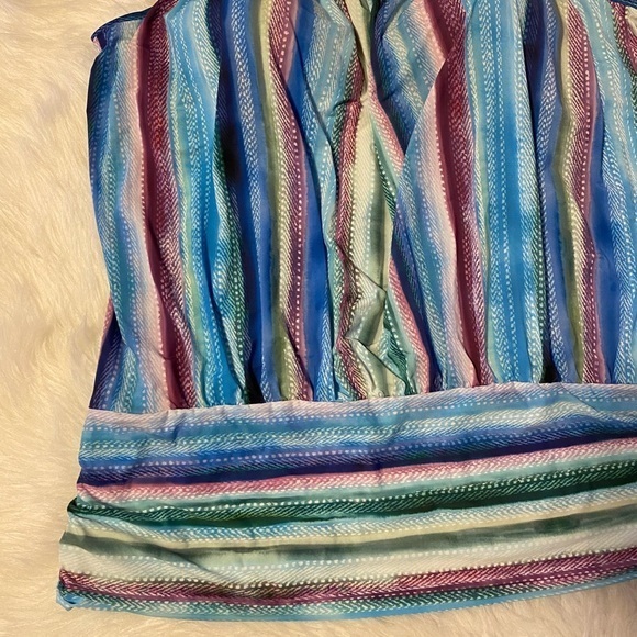 Swimsuits For All Swimsuit Tank Top‎ Womens Size 24 Blue Sleeveless Wireless - Picture 3 of 8